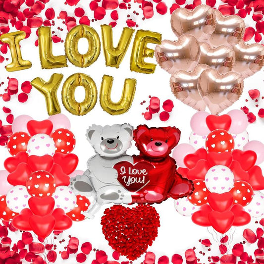 52PCS Valentine’s Day Heart Balloons Set