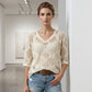 🔥Hot Sale-Women's Boho Crochet Tops V Neck Hollow Out Knit Shirts