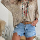 🔥Hot Sale-Women's Boho Crochet Tops V Neck Hollow Out Knit Shirts