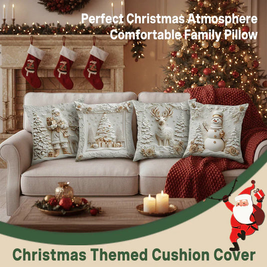 🛏️ 50% OFF CHRISTMAS SALE! ✨Christmas Themed Cushion Cover 4 Counts/set