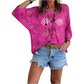 🔥Hot Sale-Women's Boho Crochet Tops V Neck Hollow Out Knit Shirts