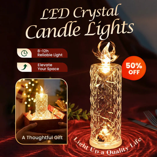 🔥Christmas 50% OFF🎁LED Crystal Candle Lights- Romantic Tabletop Night Lights