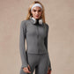 Womens Full Zip Long Sleeved Sports Jacket Slim Fit Quick Dry Stretch Fabric with Thumb Holes for Running Yoga Gym Workout Outfits
