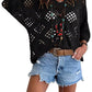 🔥Hot Sale-Womens Bohemian-Inspired Beige Crochet Top with V-Neck