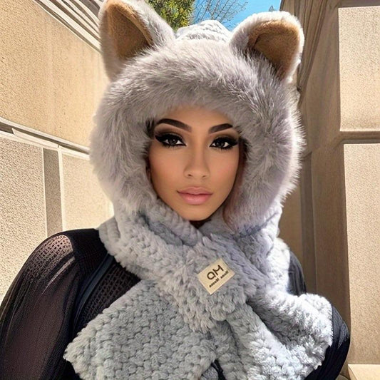 ❄️Wnter Gift🎁Winter Cute Ear Plush Warm Hat