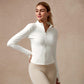 Womens Full Zip Long Sleeved Sports Jacket Slim Fit Quick Dry Stretch Fabric with Thumb Holes for Running Yoga Gym Workout Outfits