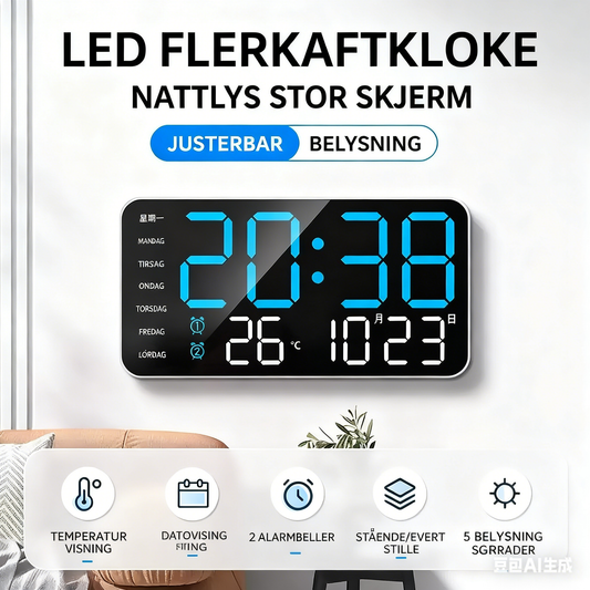 📢📢49% OFF !! ⏰Multifunctional decorative LED digital wall clock