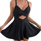 🎁New arrival 50% OFF💥🩱Women's Cutout One Piece Skirt Swimsuit