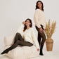Women's Fleece Lined Tights Fake Translucent Warm Thermal Pantyhose