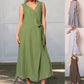 Women's Loose Tie Waist Sleeveless Dress