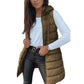 🔥HOT SALE 50% OFF🎁Women’s Zip-Up Long Puffer Vest👗 | Solid Color | Sleeveless | Hooded | Winter Wear 💕