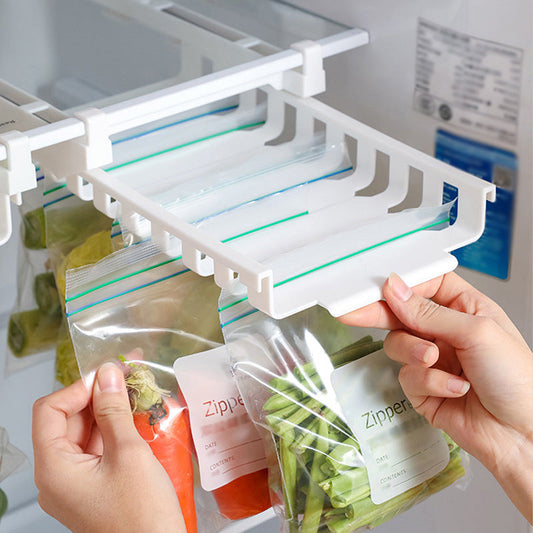 Hanging Telescopic Rail Storage Rack for Ziplock Bag