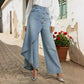 Asymmetrical Wrap Denim Skirt Pants