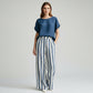 Striped Resort Style Two-Piece Lounge Set for Women