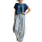 Striped Resort Style Two-Piece Lounge Set for Women