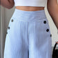 👖50% OFF！✨High-Waist Striped Wide-Leg Trousers