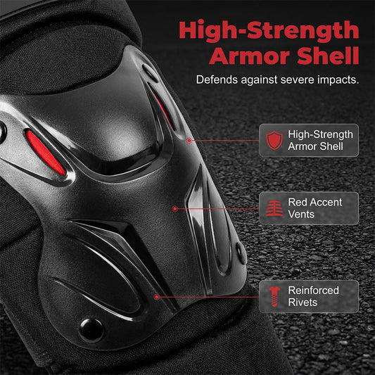 🏍️ LIMITED-TIME 50% OFF! ✨ Motorcycle Knee & Elbow Guard Set – Hard Shell, Articulated Design, Breathable 🛡️