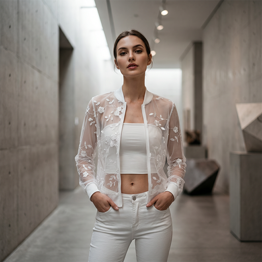 🎉 2026 Sale — Over 37,000 Sold! 👗 Women's Summer Floral Sheer Mesh Jacket – Breathable & Elegant Embroidery 🌸