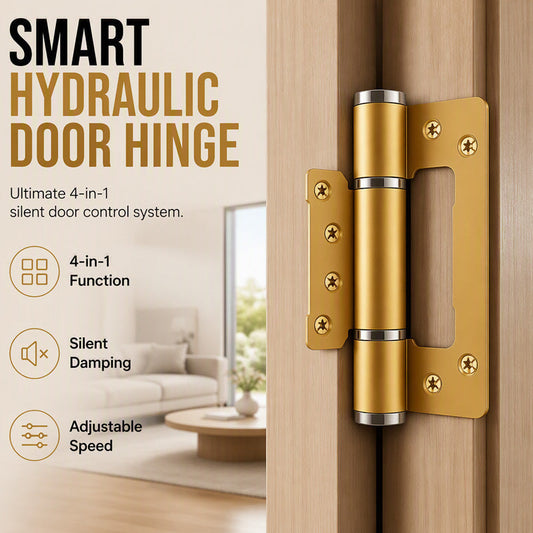 🚪 50% OFF NOW! 🔧 Smart Hydraulic Door Hinge – Silent Soft-Close, 180° Swing & Aerospace Aluminum – Replaces Bulky Closers 🏠