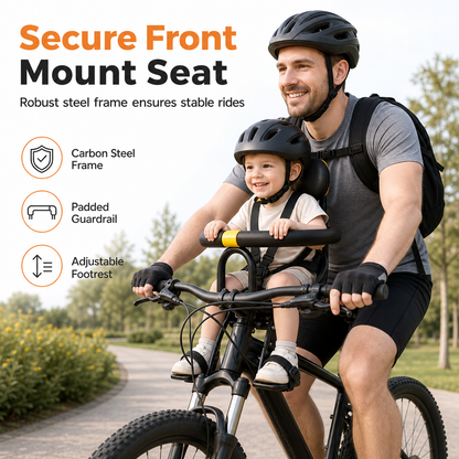Bicycle Child Seat with Backrest and Cushion for Mountain Bikes Outdoor Parent Child Cycling