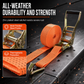 Heavy Duty Ratchet Tie Down Strap Cargo Lashing Strap with Tensioner and Double Hooks for Car and Truck Luggage Securing