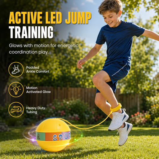 Kids Flashing Skip Ball LED Light Up Ankle Toy with Soft Sponge Sleeve for Sensory Integration Training
