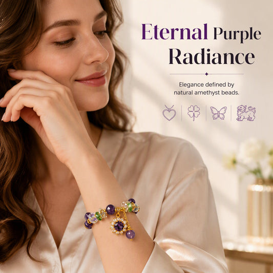 ✨50% OFF📿Fashion Purple Crystal Beaded for Women with Sparkling Star Zircon Charm
