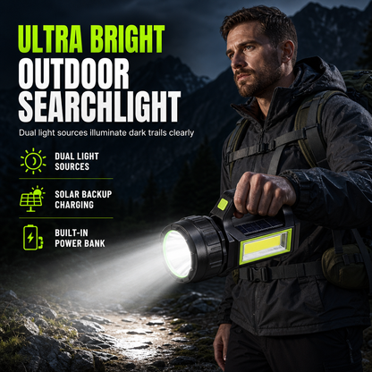 Multifunctional Ultra Bright Rechargeable Handheld Searchlight and Two Way Work Light Outdoor LED Flashlight with USB Charging Cable